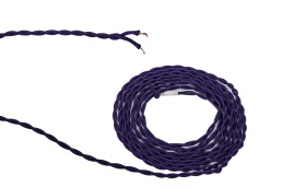 D0662  Cavo 1m Purple Braided Twisted 2 Core 0.75mm Cable